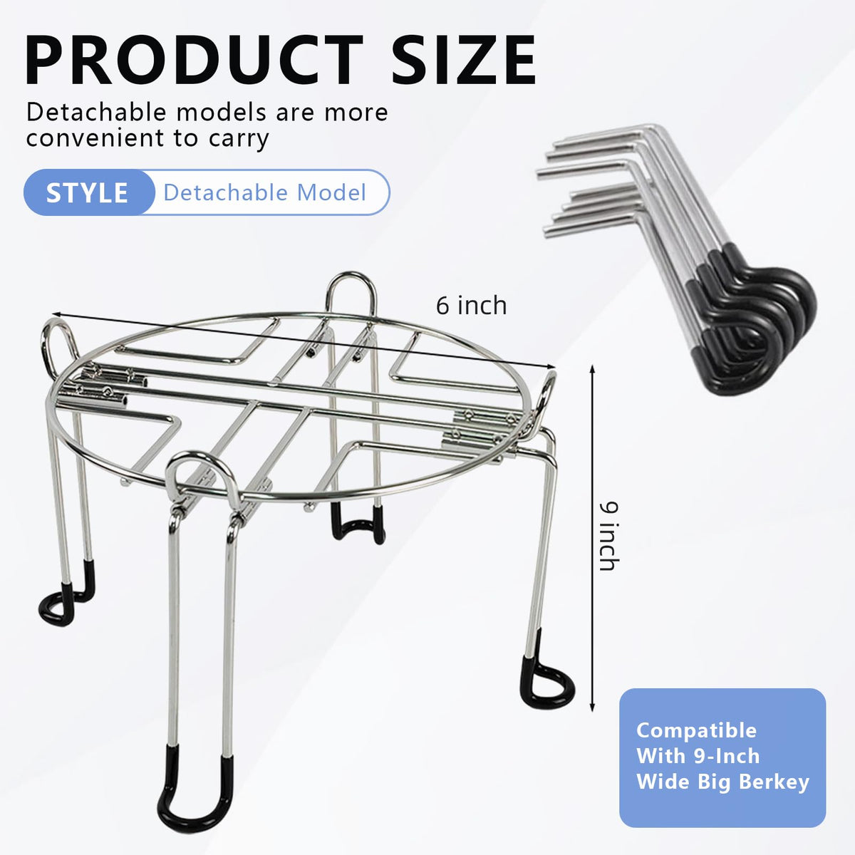 WERJH stainless steel countertop stand showing rust-free polished surface.