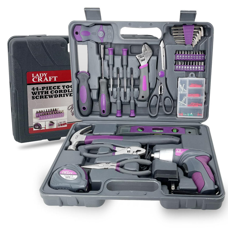 Werktough 44pcs pink cordless screwdriver kit for home DIY projects