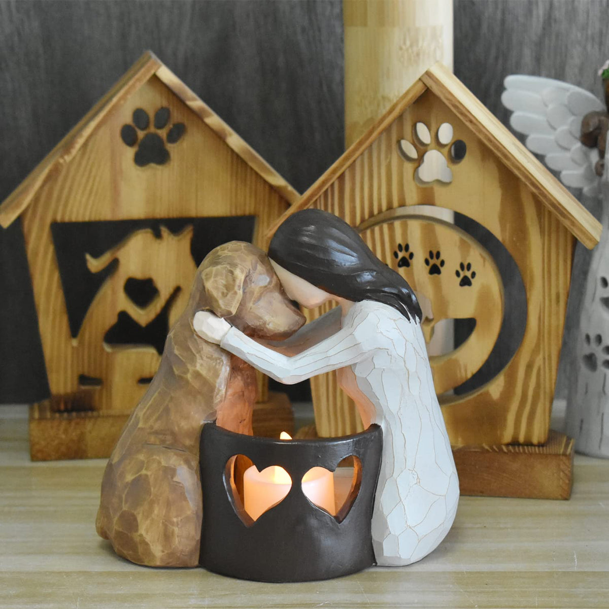 weslinkeji desk display of dog memory sculpture