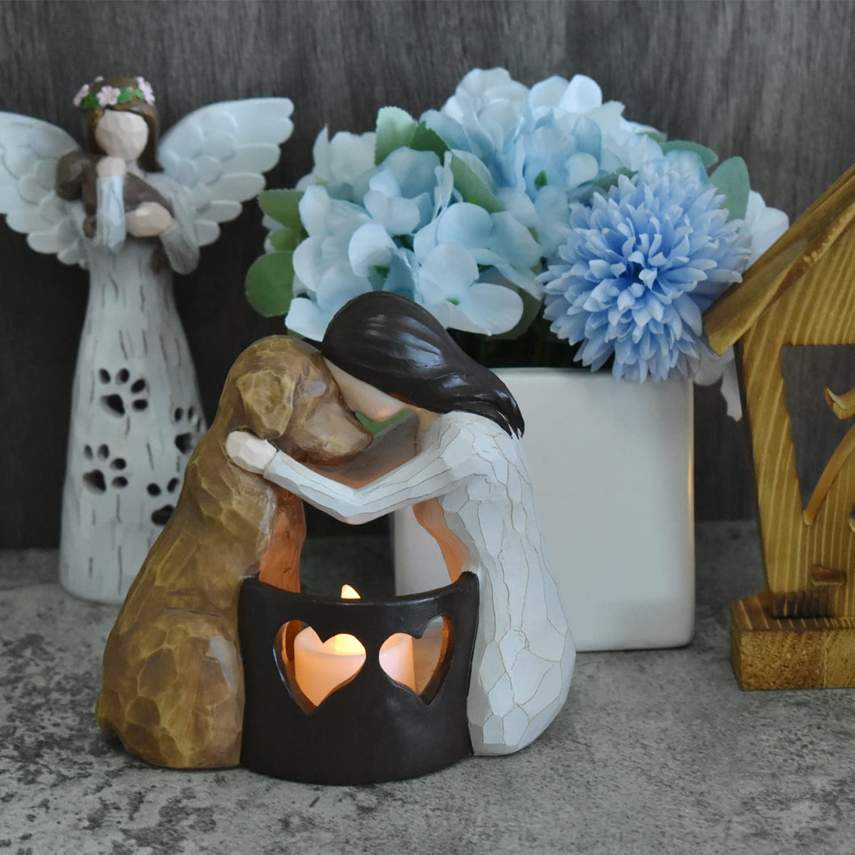 weslinkeji dog memory sculpture suitable for desk or shelf