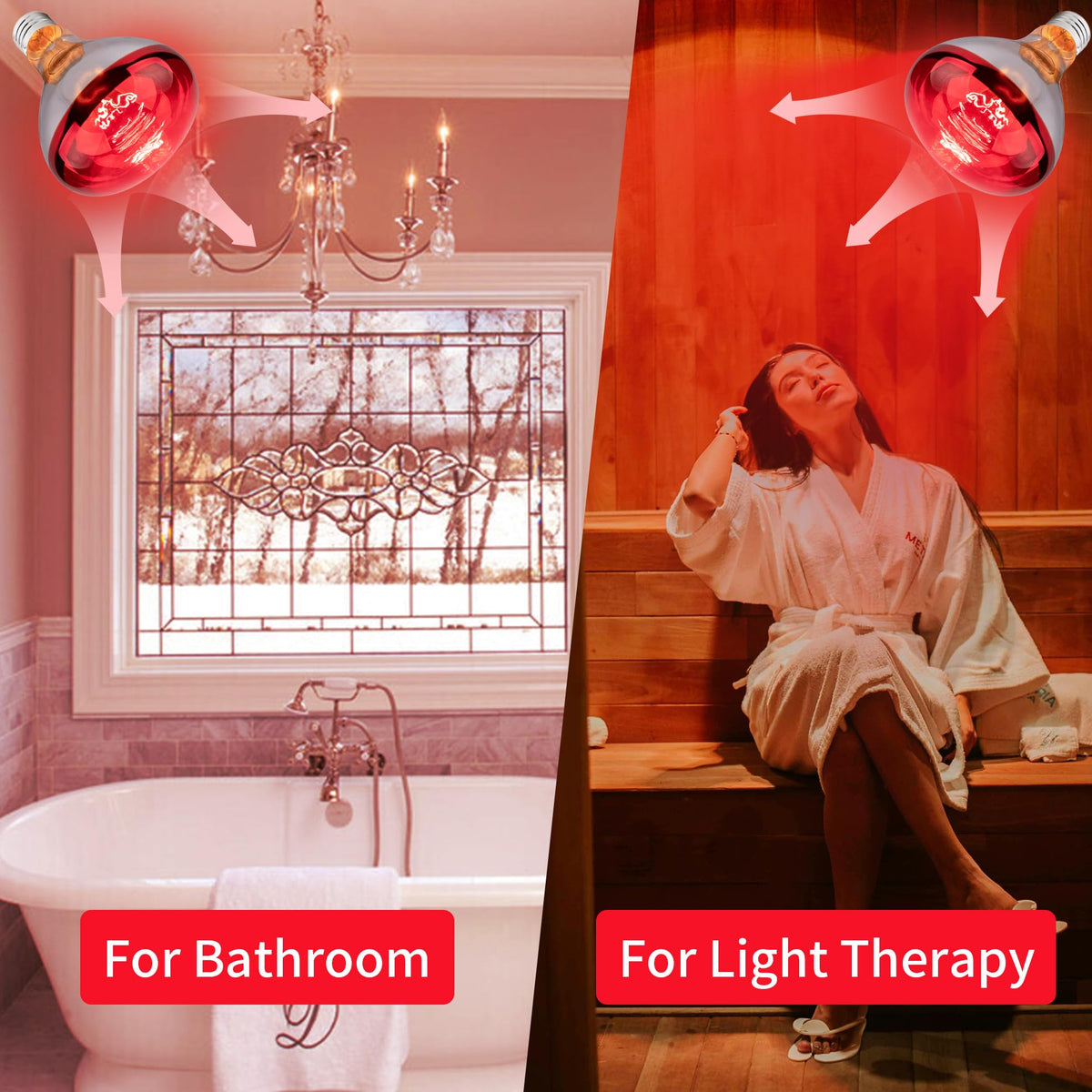 Wesome Lighting 6 pack 250W heat lamp bulb for bathroom use keeps spaces cozy after showers