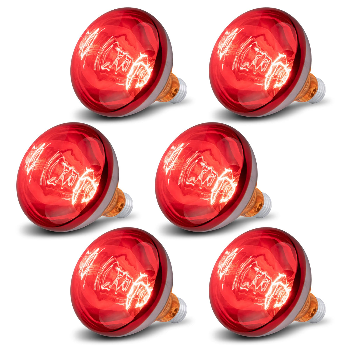 Wesome Lighting 6 pack 250W heat lamp bulb for chicks provides reliable warmth for brooding