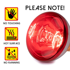 Wesome Lighting 6 pack 250W heat lamp bulb safety tips emphasize care and distance