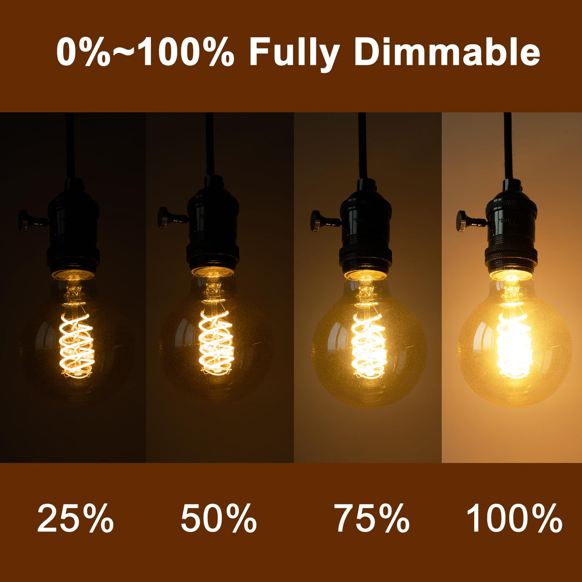 Wesome Lighting dimmable Edison LED bulb for adjustable mood lighting.