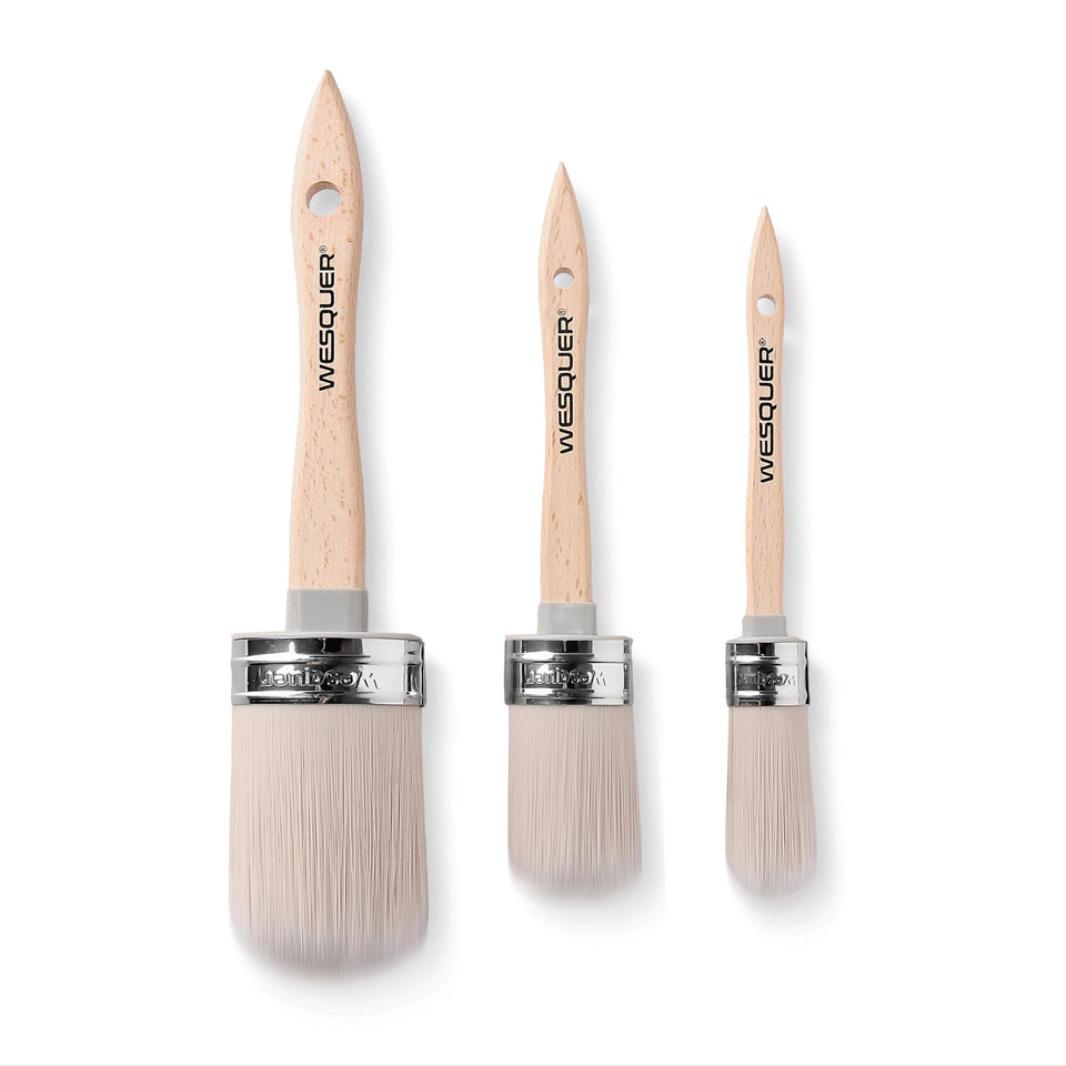 Wesquer Chalk Paint Brush Round 1 Inch for smooth furniture coating