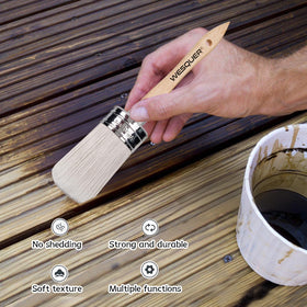 Wesquer Chalk Paint Brush with wood handle Round 1.4 Inch for detail