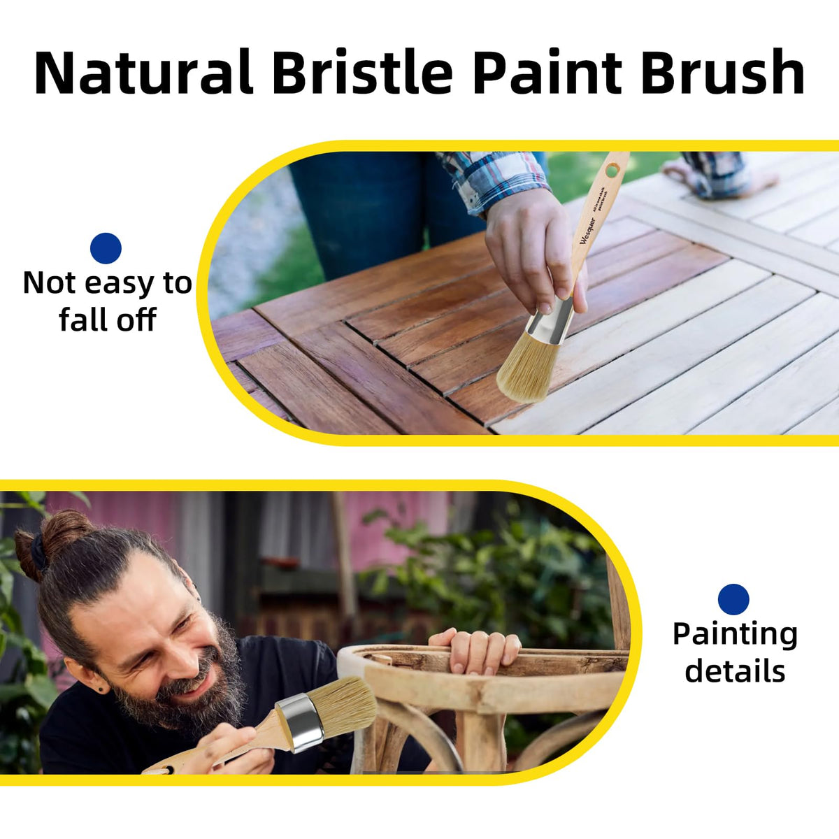 Wesquer premium hog bristles deliver superior paint holding and durability