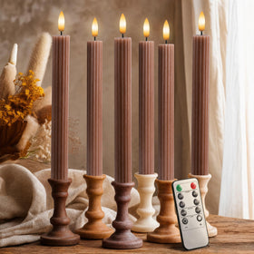 West Ivory 10-inch LED fluted taper candle adds elegant ambience with flame-free safety