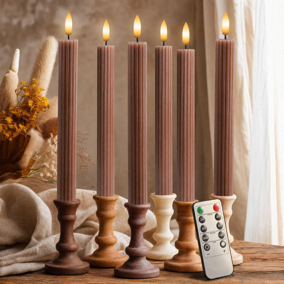 West Ivory 10-inch LED fluted taper candle adds elegant ambience with flame-free safety