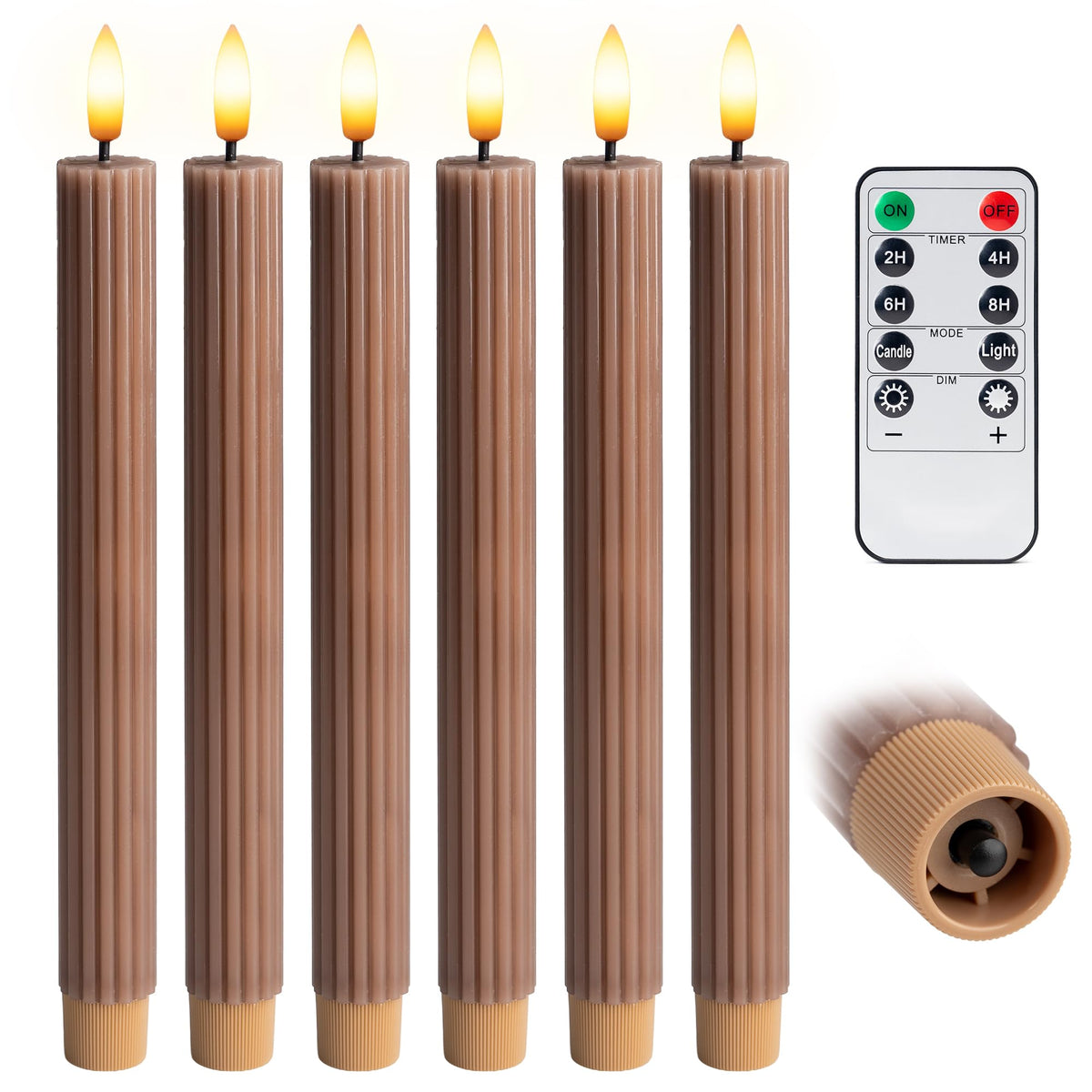 West Ivory brown-tan fluted candle enhances warm gatherings without soot
