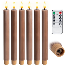 West Ivory brown-tan fluted candle enhances warm gatherings without soot