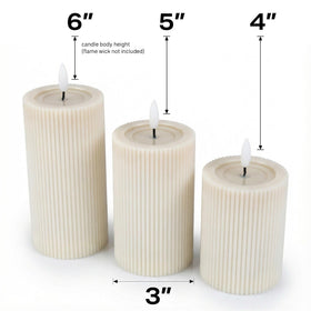 West Ivory melted wax top LED candle emphasizes realistic reflective glow.