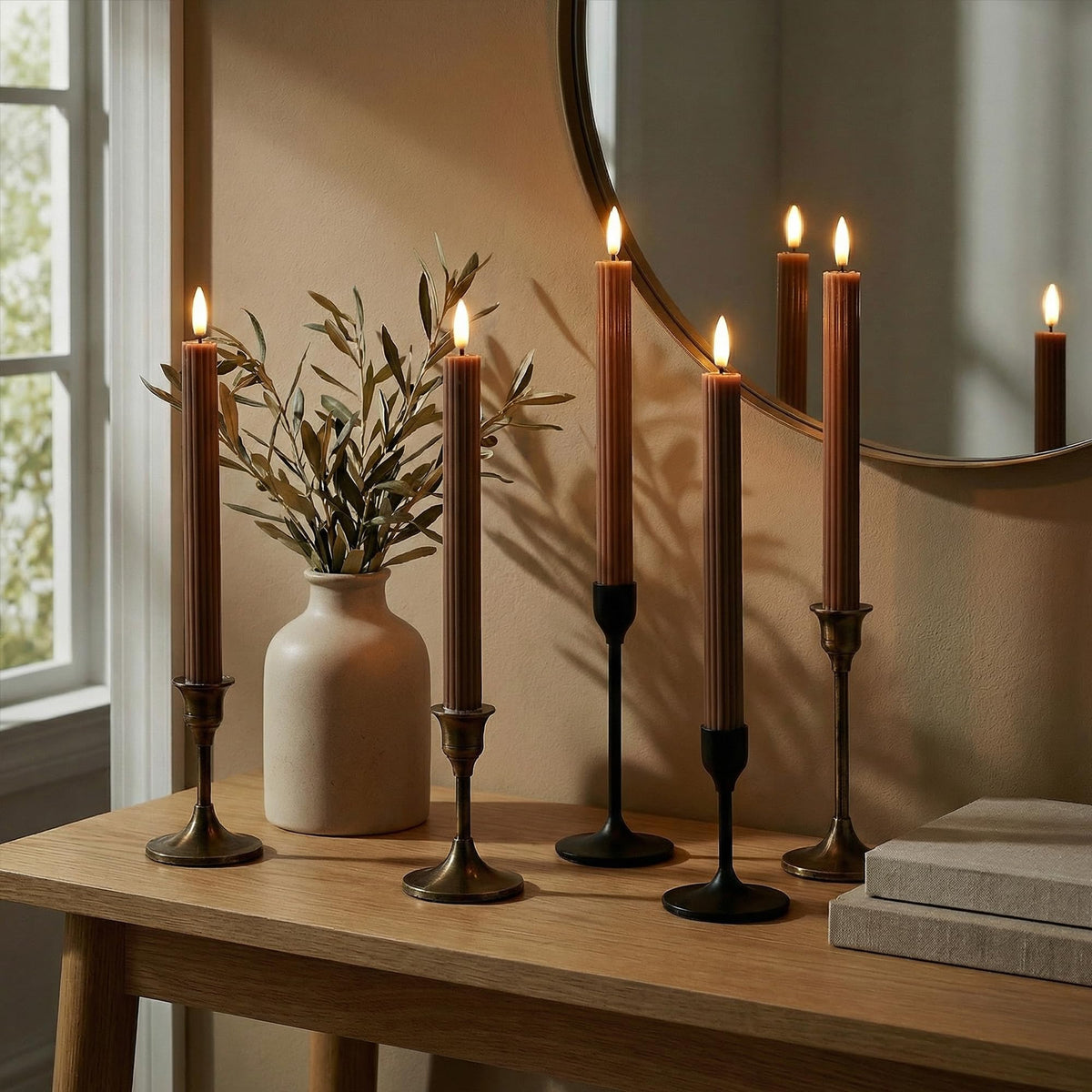 West Ivory taper-holder compatible candle fits standard holders