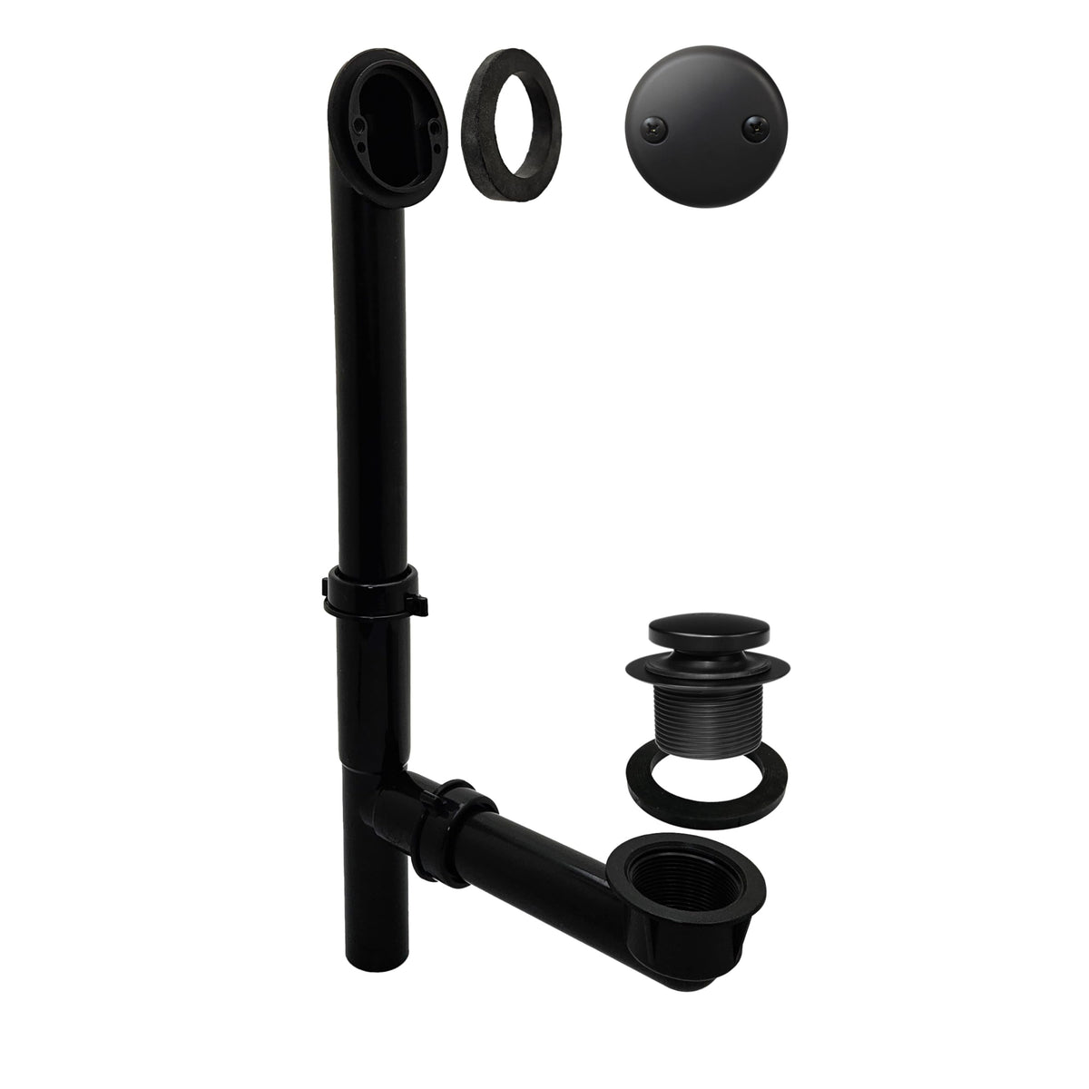 Westbrass 593144-62 tubular bath waste and overflow assembly for matte black tubs