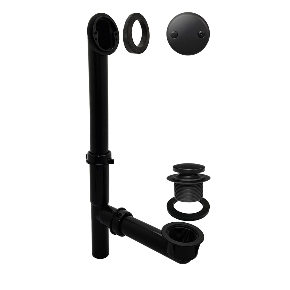 Westbrass 593144-62 tubular bath waste and overflow assembly for matte black tubs