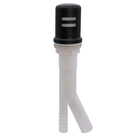 Westbrass A200-1-62 air gap cap, skirted matte black, prevents backflow during dishwashing.