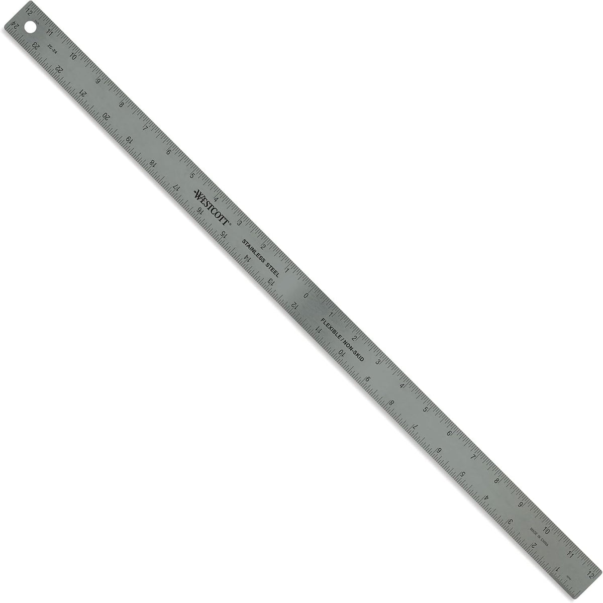 Westcott stainless steel ruler with zero center for precise drafting and balance