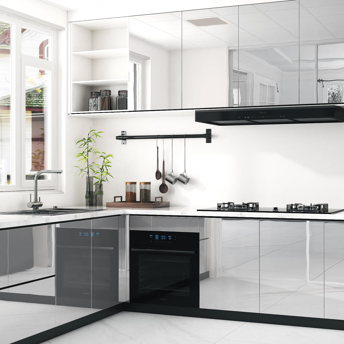 WESTICK mirror sticker for small spaces helps feel more open