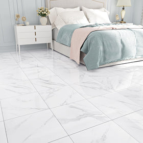 WESTICK scratch-resistant, oil-proof marble look tile on a floor surface