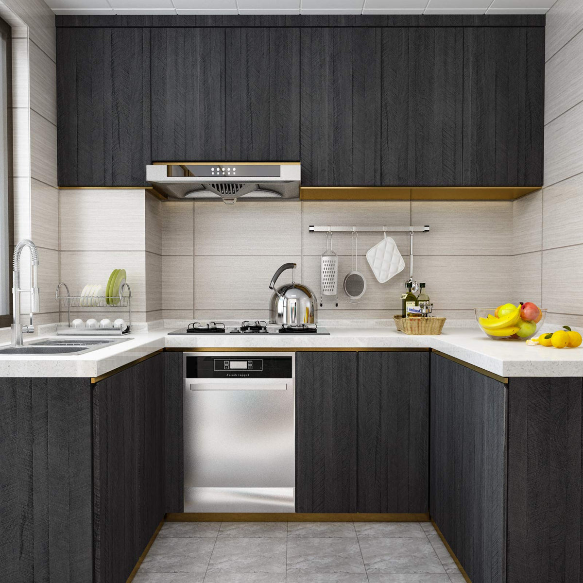 WESTICK waterproof wood grain wallpaper protects surfaces in moisture-prone areas.