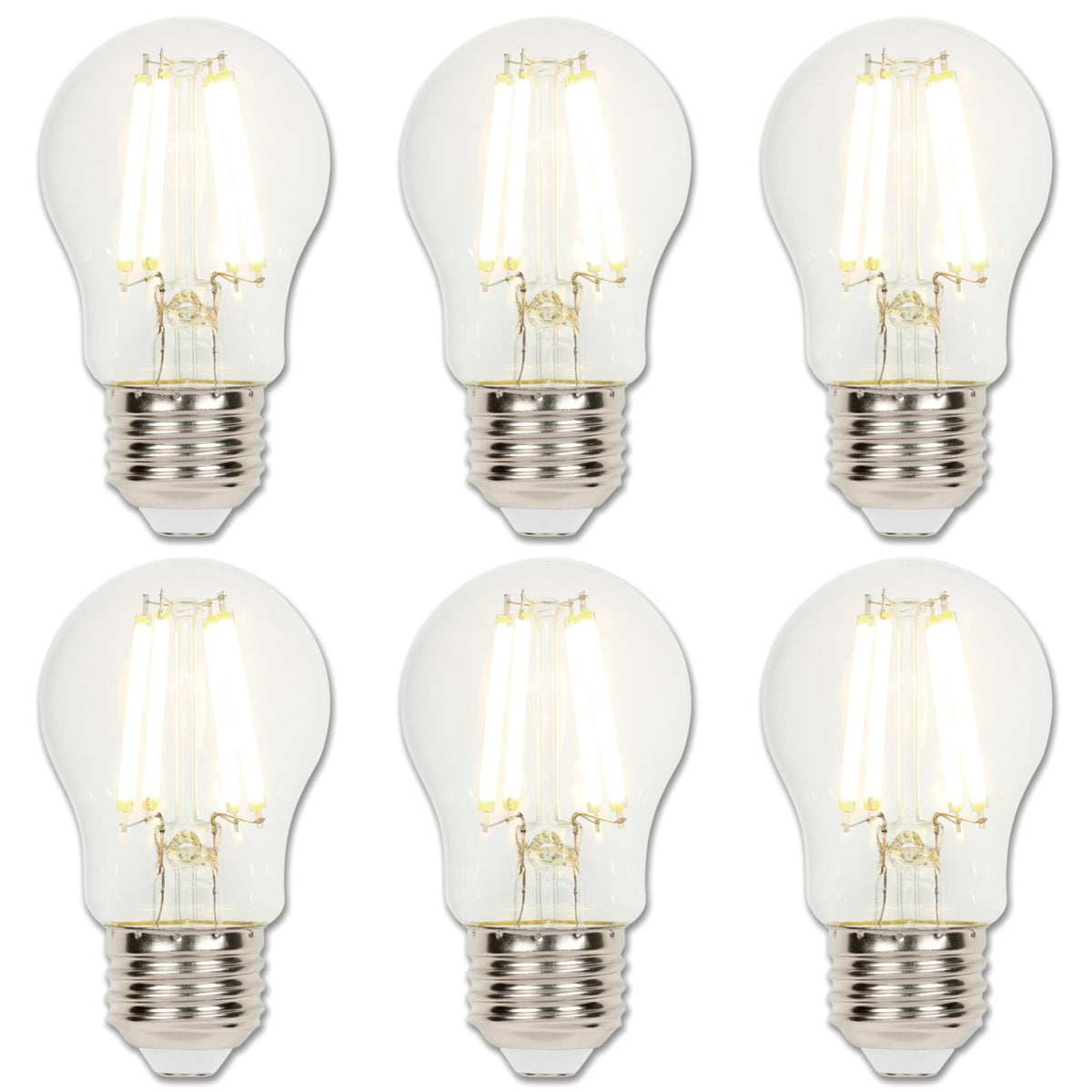 Westinghouse 5279020 clear filament LED bulb close-up showing warm glow