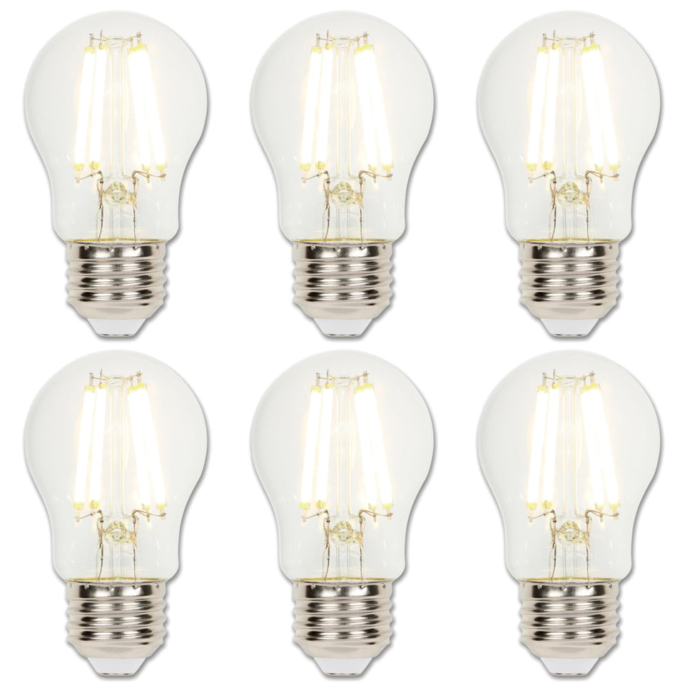 Westinghouse 5279020 clear filament LED bulb close-up showing warm glow