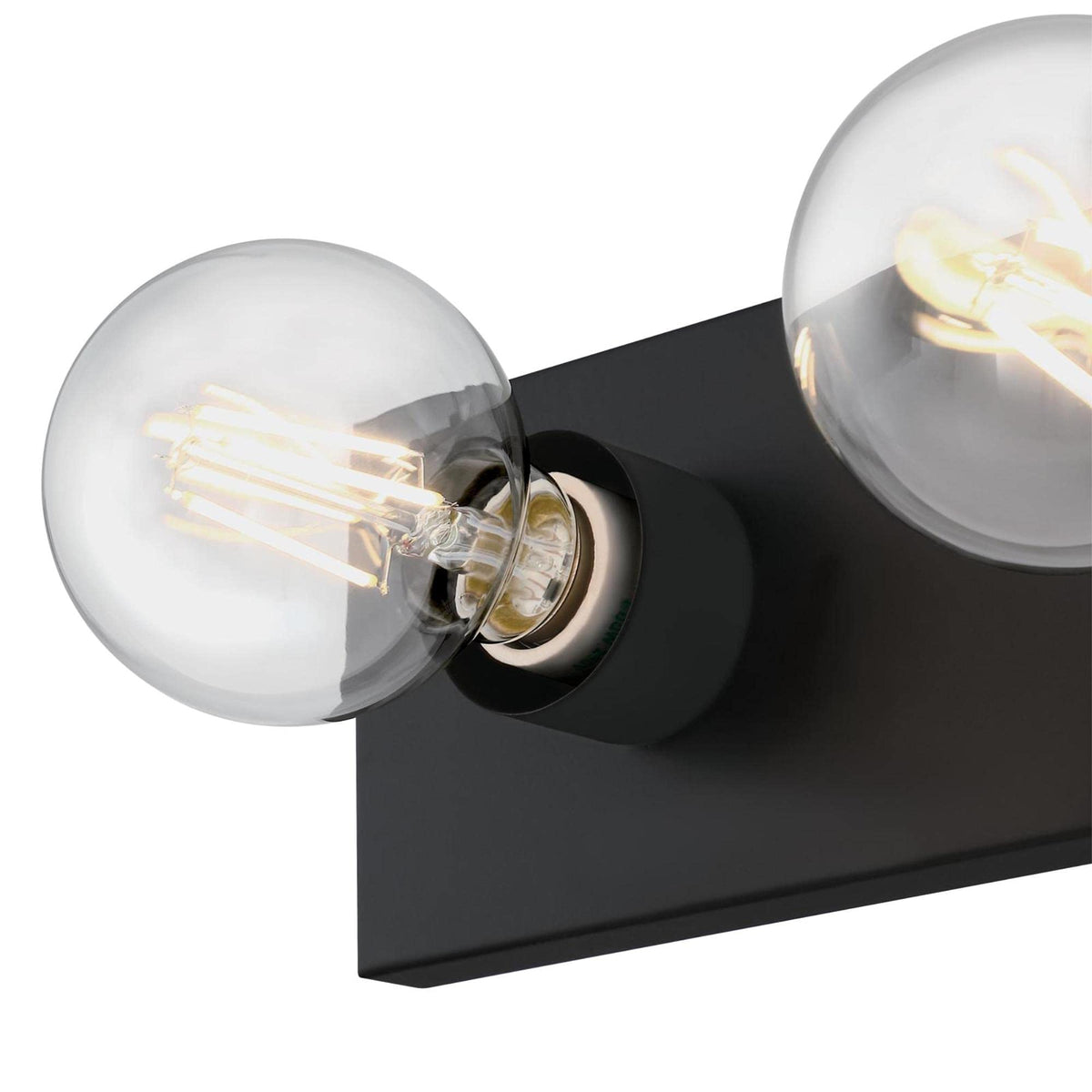 Side view of Westinghouse 6117500 vanity light in matte black.