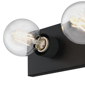 Side view of Westinghouse 6117500 vanity light in matte black.