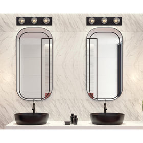 Vertical mount example of Westinghouse 6117500 for compact bathrooms.
