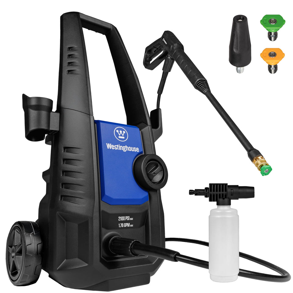 Westinghouse ePX3050 pressure washer front view for tough outdoor cleaning