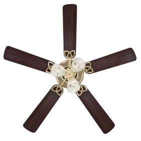 Westinghouse reversible blades in walnut and oak for seasonal styling.