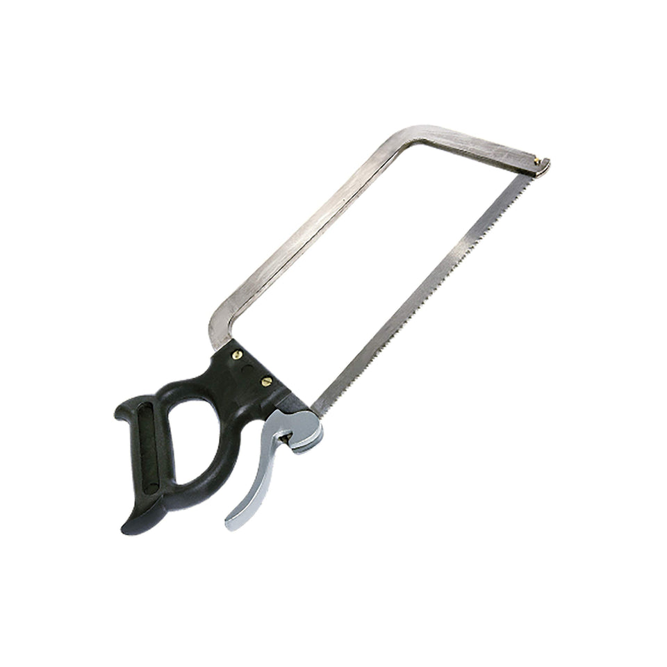 Weston butcher saw with 16-inch stainless blade for clean, precise meat cuts.