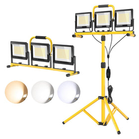 Wetartatty 32000LM LED work light on tripod for bright, hands-free workshop illumination.