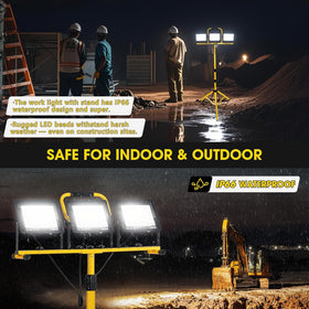Wetartatty IP66 waterproof housing protecting the light on wet job sites.