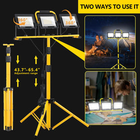 Wetartatty telescoping stand extended to 65.4 inches for elevated lighting.