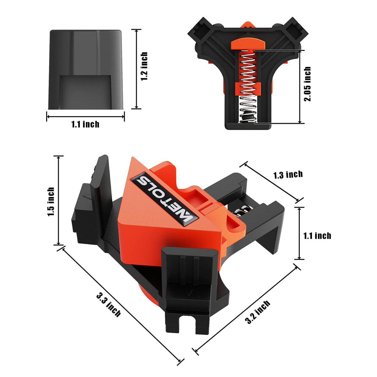 WETOLS adjustable spring-loaded clamps secure workpieces