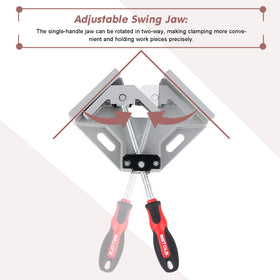 Ergonomic, anti-slip handle on the WETOLS corner clamp during use.