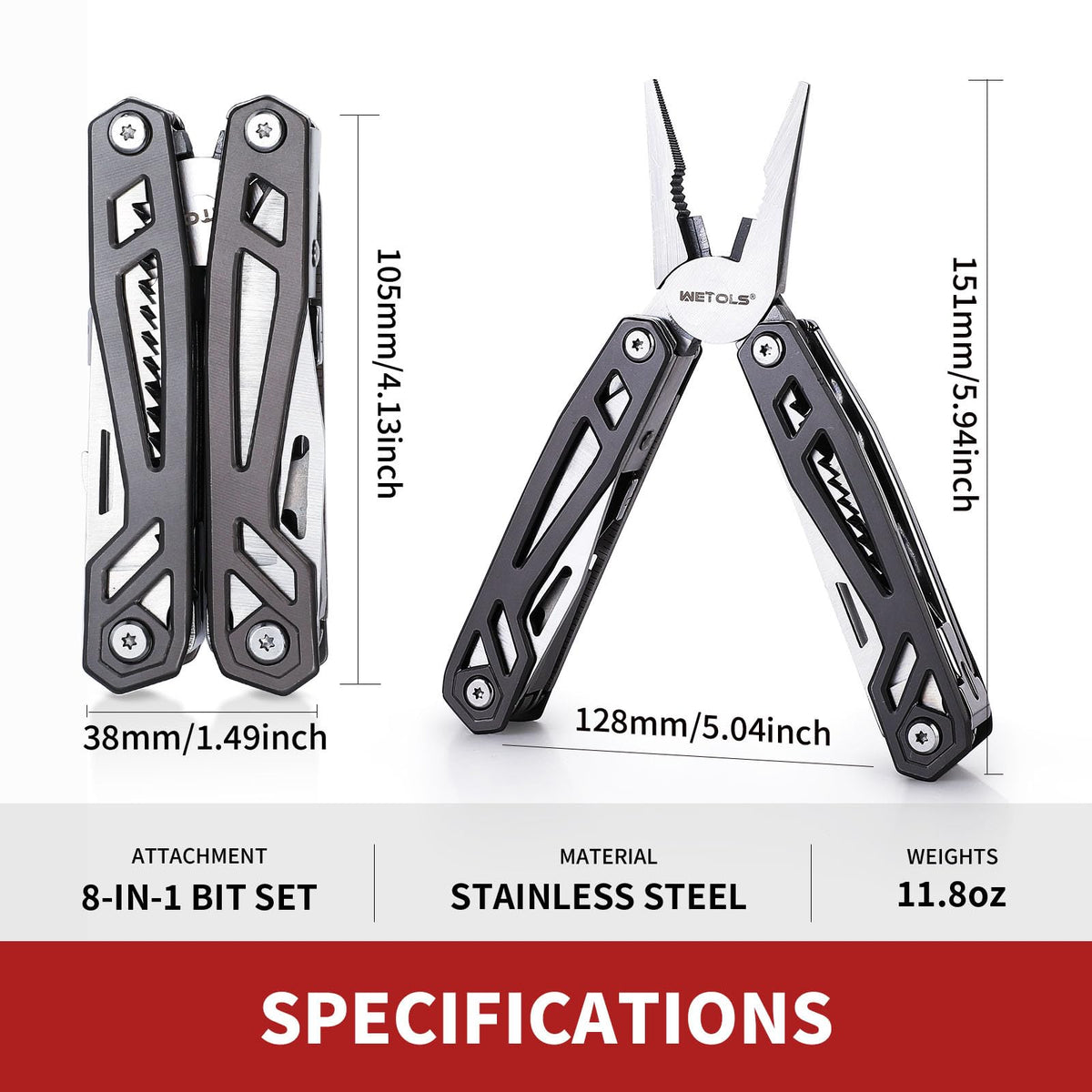 WETOLS compact multitool shown in closed form for carry