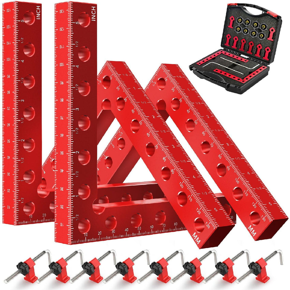 Wetols corner clamps woodworking 5.5-inch set ensures firm right-angle alignment.
