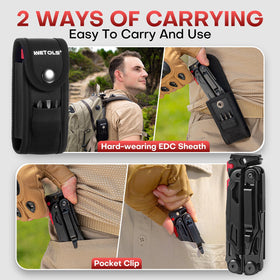 WETOLS multitool fire starter for outdoor ignition during camping.