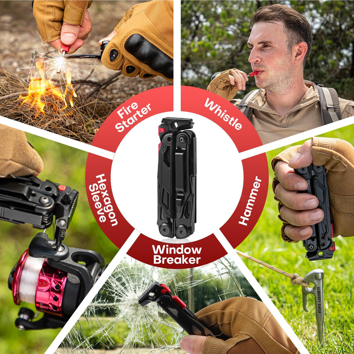 WETOLS multitool with screwdrivers for quick on-the-go repairs.
