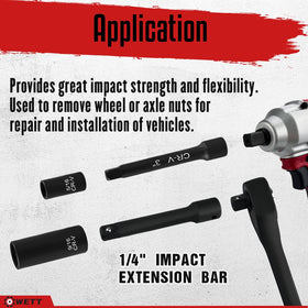 WETT 1/4-inch drive ratchet 72-tooth handle for smooth turning.