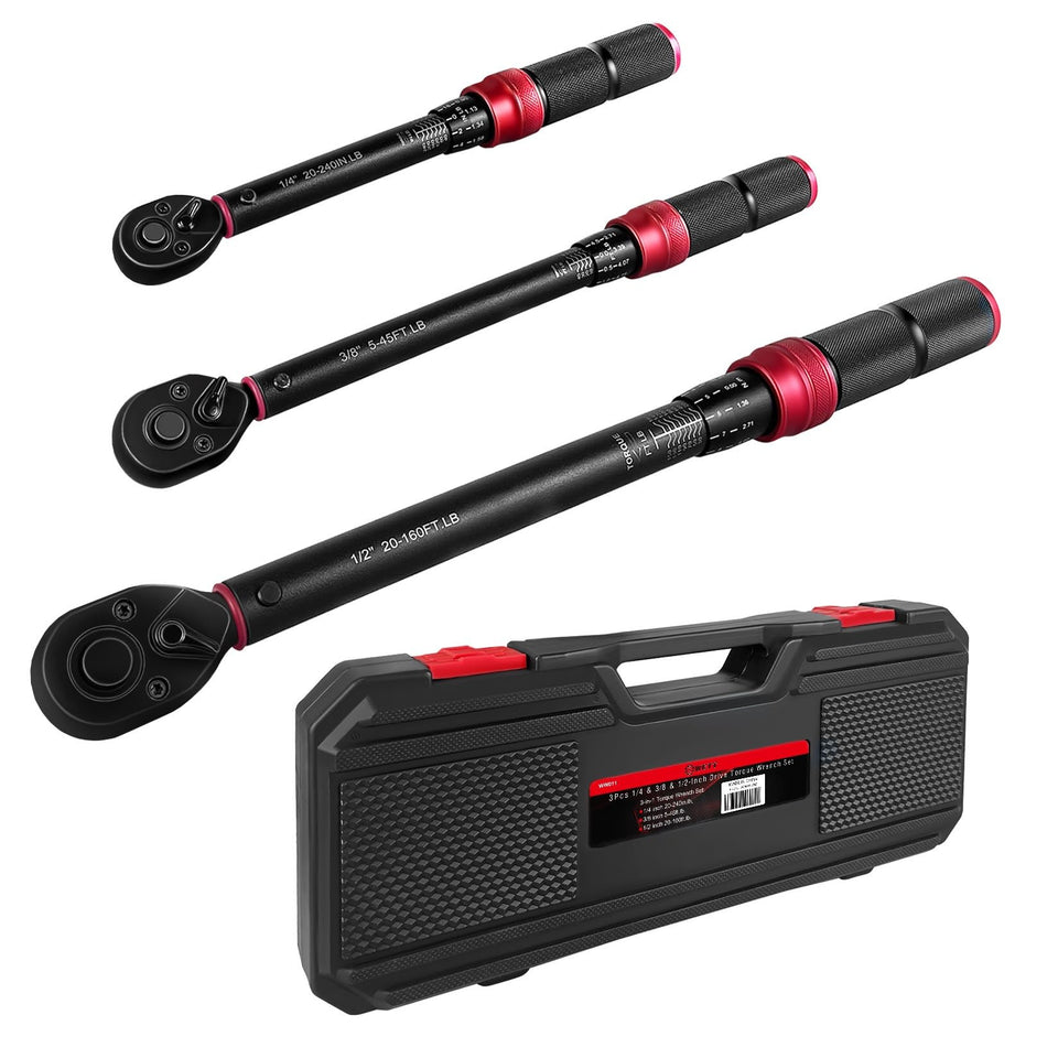 WETT torque wrench set with 1/2 inch drive; precise torque for bike and car repairs.
