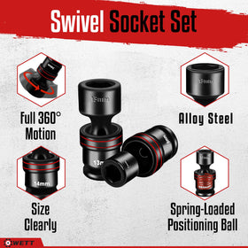6-point high torque design sockets gripping stubborn bolts
