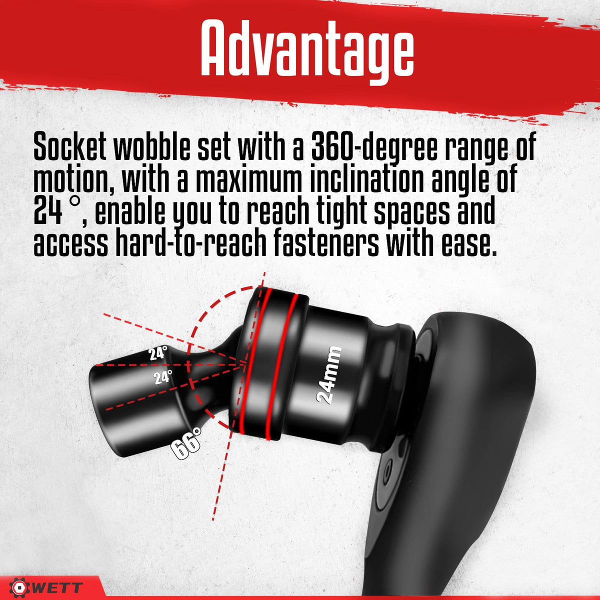 Adapters from 1/4 to 1/2 and 3/8 to 1/2 for tool compatibility