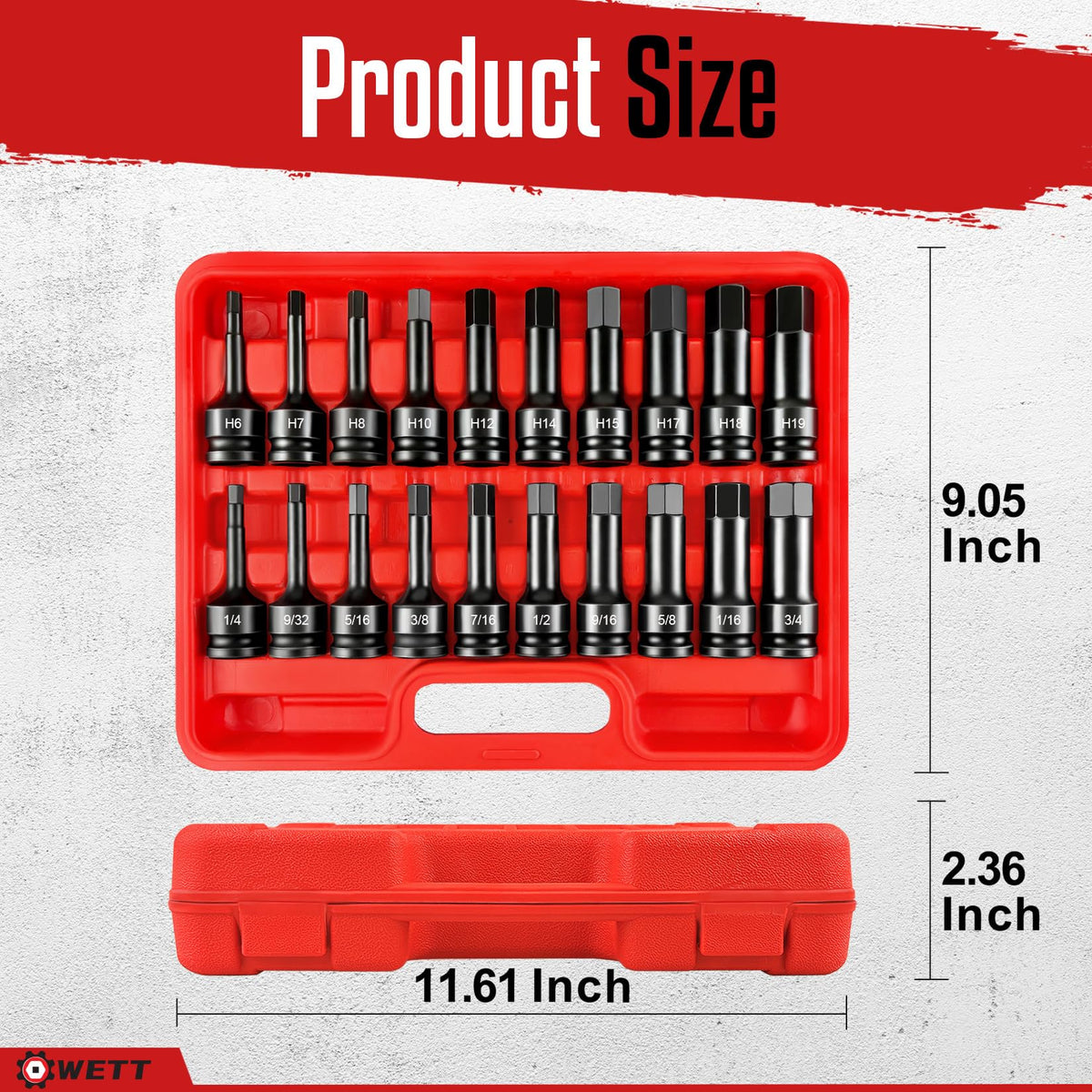 WETT CR-V steel bits resist wear for long-term use.