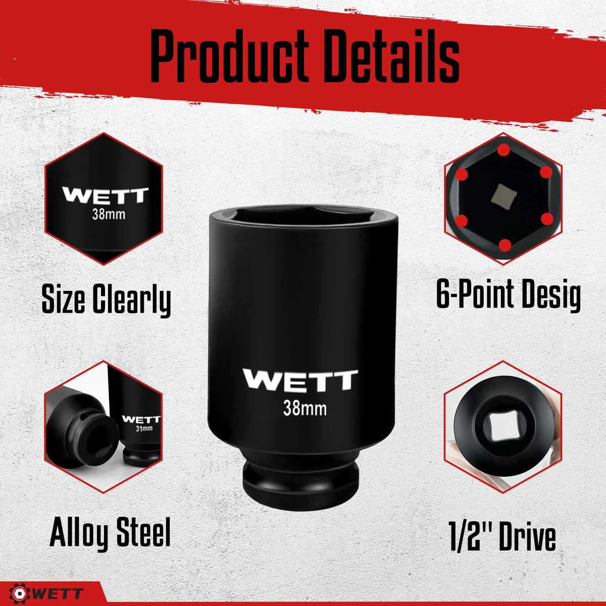 WETT deep socket 32mm ideal for accessing recessed fasteners