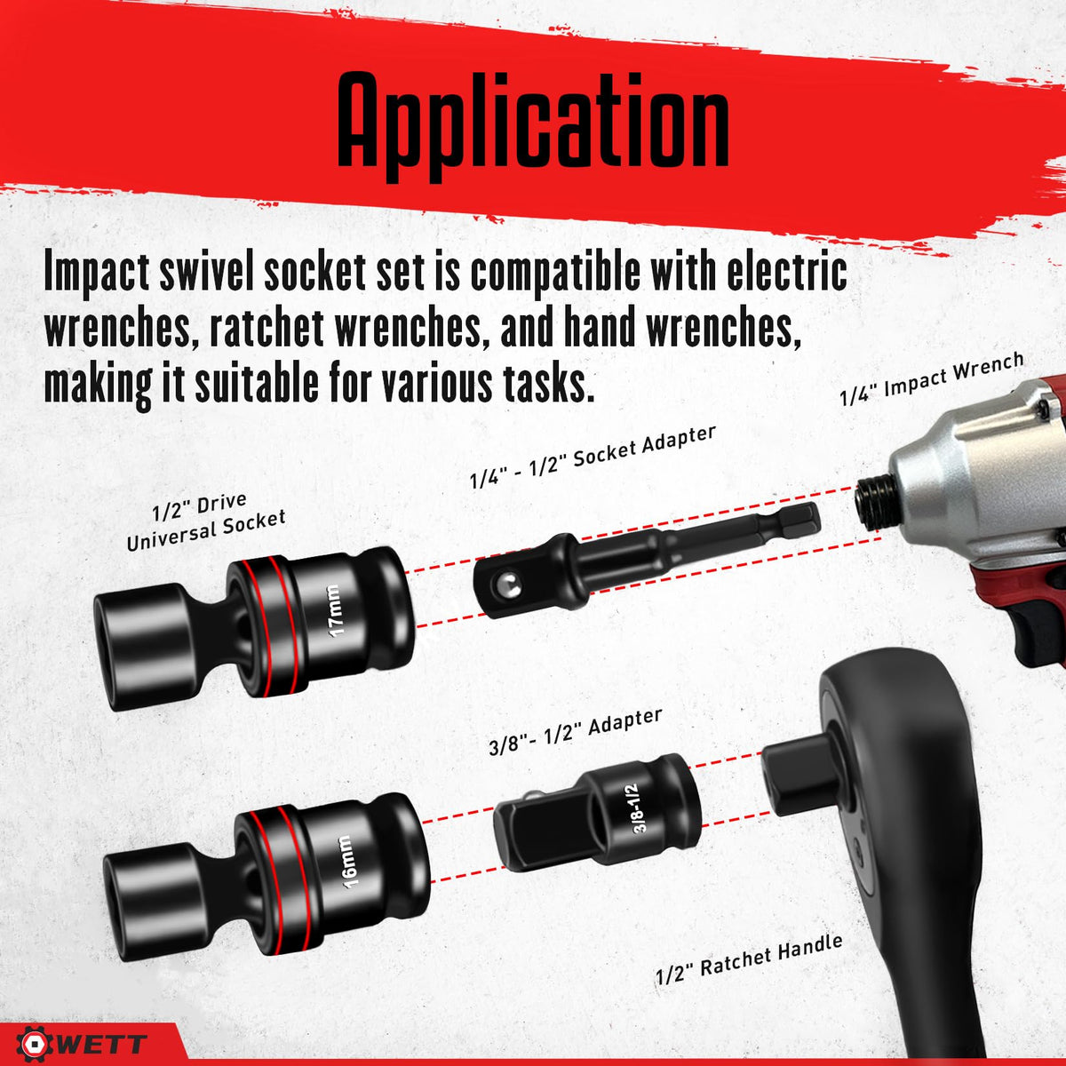 Extension bars 3 inch and 6 inch for versatile reach