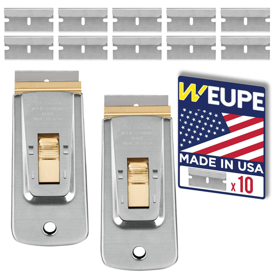 WEUPE Razor Blade Scraper Tools set of 2 with dual handles for versatile scraping