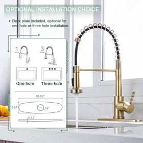 WEWE brushed gold bar/farmhouse sink faucet in a contemporary setting.